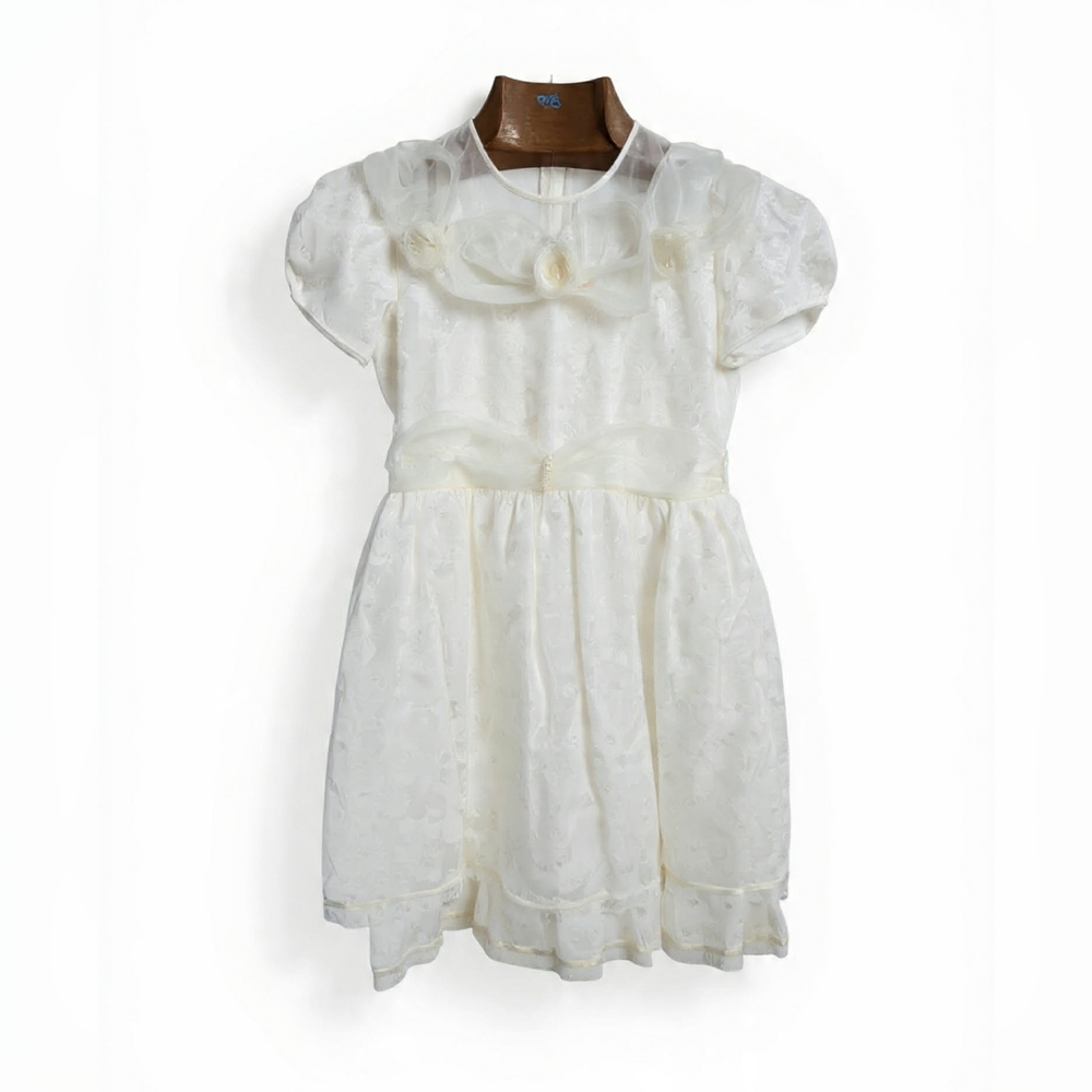 Kids Dress with Floral Accents Vintage‎ Communion Or Flowergirl